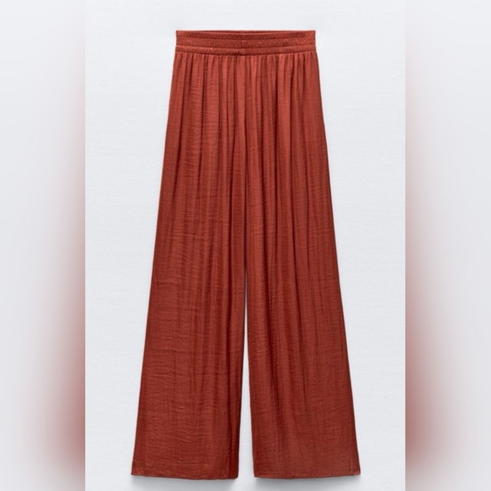 Zara Terracotta Wide-Leg Pants